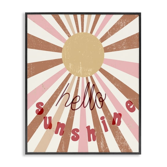 Stupell Industries Eclectic Hello Sunshine Light Bursts Black Framed Giclee Art, 11 x 14, by Lil' Rue