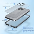 thumbnail image 3 of Funda de marco de Metal galvanizado de lujo para iPhone 11, 12, 13, 14 Pro Max, 12, 13, Mini, 14Plus, placa trasera acrílica esmerilada, 3 of 4