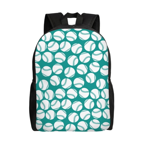 Disketp Green Baseball Mochila Unisex de Apertura Lateral Completa, Mochila para Laptop para Escuela, Trabajo y Viajes
