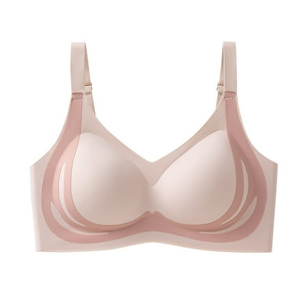 Tumotour Full Coverage Bras For Women Adjustable Strap Traceless Without Steel Ring Lace Gathering Sagging Push Up Nursing Bra Fixed Cup Thin Sole Breathable Seamless Beautiful Back Daily Sports Bra