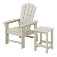 thumbnail image 4 of WestinTrends Malibu 2-Piece Kids Outdoor HDPE Adirondack Chair With Square Side Table Set, Sand, 4 of 15
