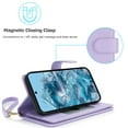 thumbnail image 5 of Allytech Wallet Case for Google Pixel 9A with Card Slots & Wrist Strap, [Magnetic Clasp] [RFID Blocking] Kickstand Premium PU Leather Shockproof Full Body Protection Case - Lightpurple, 5 of 6