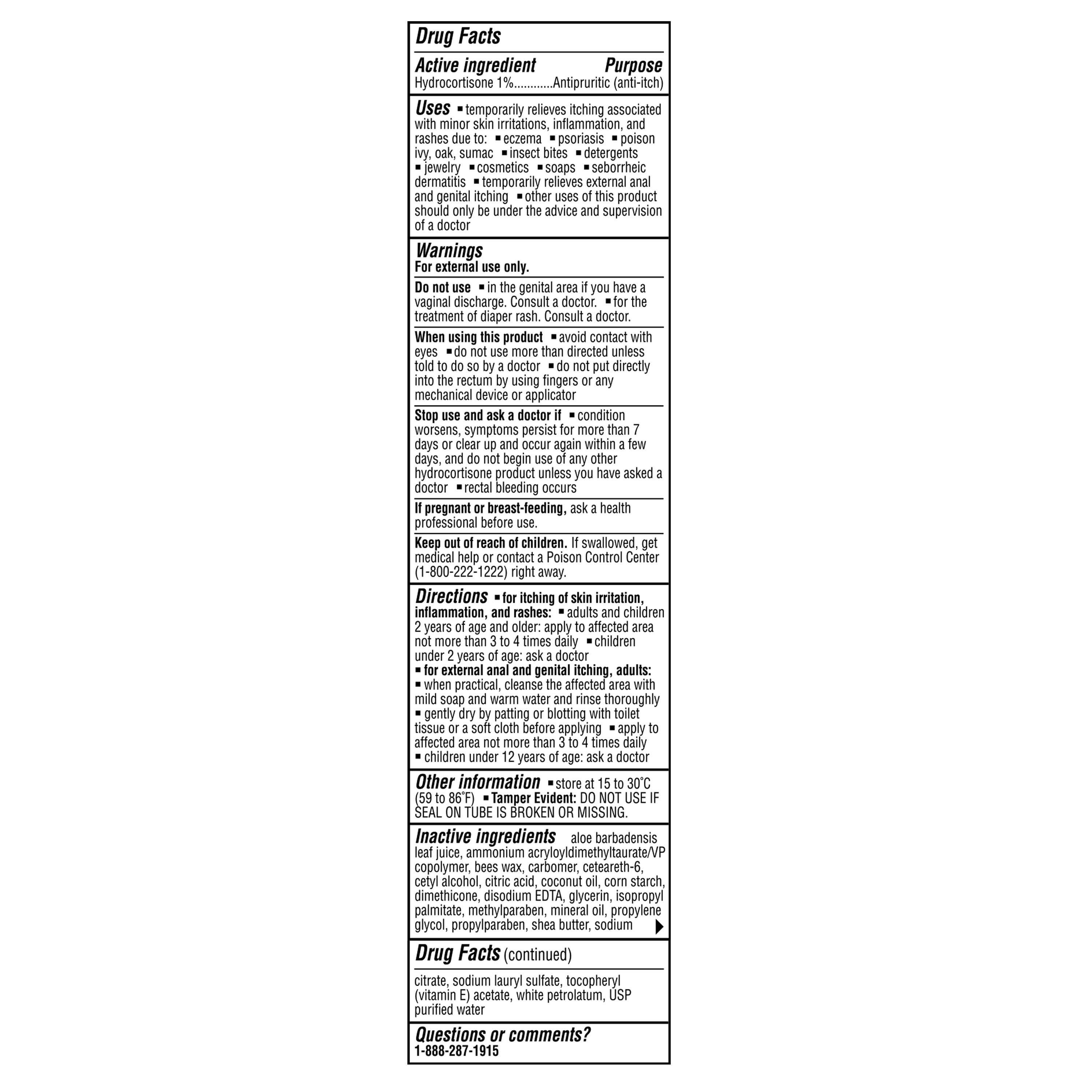 Equate Maximum Strength Anti Itch Hydrocortisone Cream 1% Intensive Healing Formula, 1 oz, Compare to Cortisone.10® Intensive Healing Formula Active Ingredient