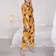 thumbnail image 3 of Sigee Bold Black and White Leaves Orange for Women’s Pajama Sets Long-Sleeved Pjs Sets for Women 2 piece Sleepwear-XX-Large, 3 of 7