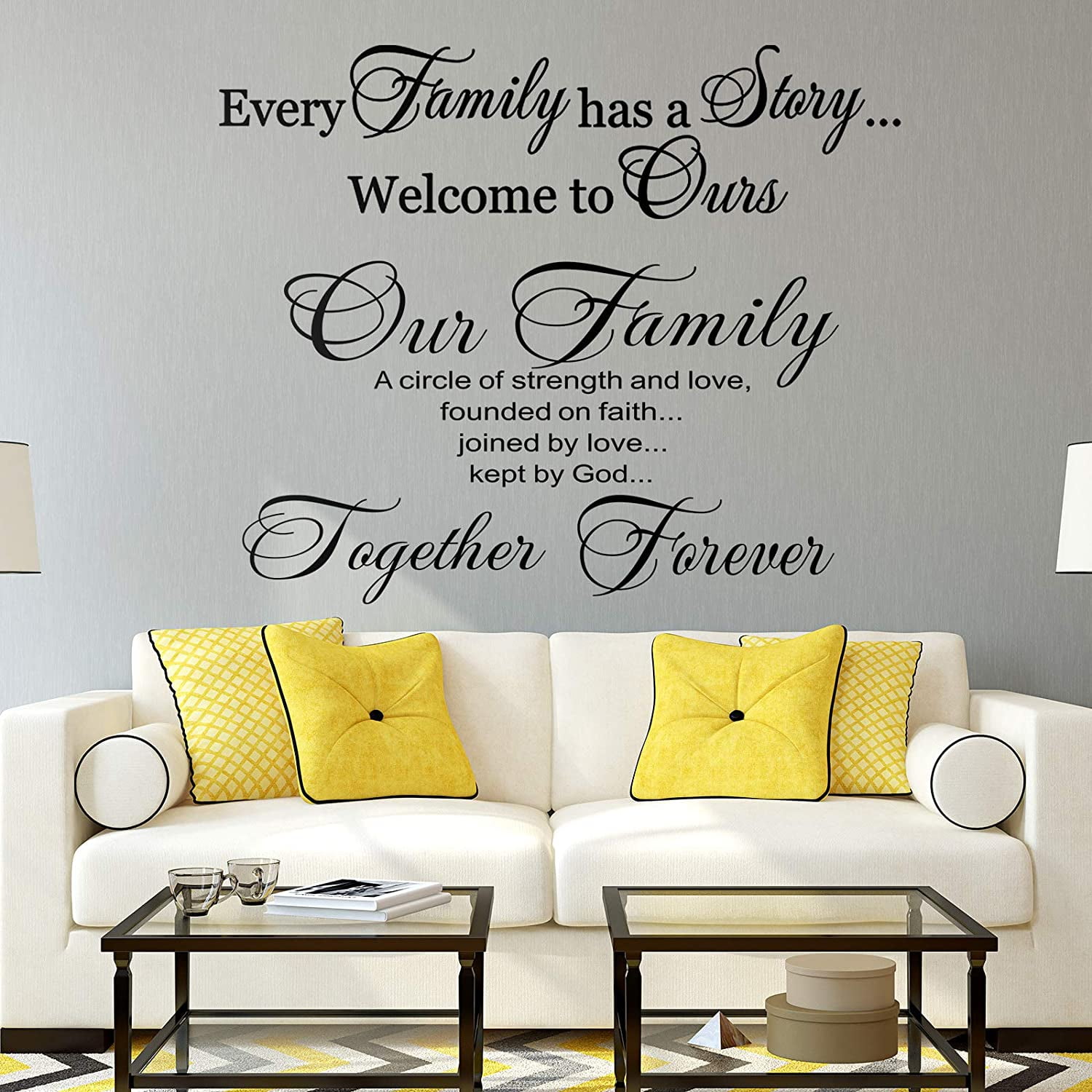 2 Pieces Vinyl Wall Quotes Stickers Family Lettering Wall Decals Scripture Wall Decal Bible Verse Vinyl Stickers Our Family Is A Circle Inspirational Stickers For Living Bedroom Home Decorations | Walmart Canada