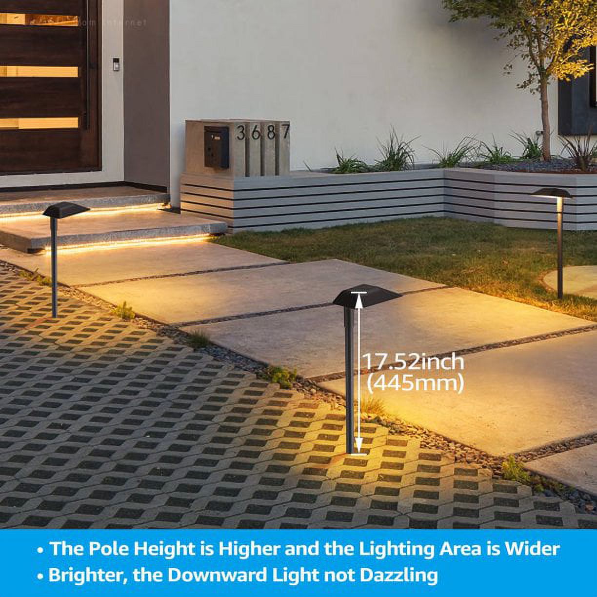 LEONLITE 20 Pack Aluminum LED Pathway Lighting Kit, Low Voltage Landscape  Light for Garden, Lawn, Yard, Warm White