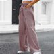 thumbnail image 3 of Pantalones de Mujer Pantalones Casuales Cordón de Cintura Larga con Bolsillo, Poliéster Todas las Estaciones de Ocio, 3 of 7