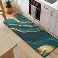 thumbnail image 5 of Teal Gold Marble Pattern Kitchen Rug Mat,Kitchen Runner Rugs Non Skid Washable,Decorative Kitchen Floor Mats for Kitchen,Sink,Laundry,17"x47.2", 5 of 7