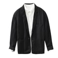 thumbnail image 1 of toraway Blazers Mens Low Men's Solid Color Long Sleeve Two Button Coat Lapel Pocket with Buttons XL, 1 of 4