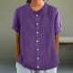 thumbnail image 2 of Tops occidentales para mujer,Blusa de encaje con botones para mujer, cuello redondo, manga 3/4, poliéster, ideal para uso diario, sopatenor, 2 of 9