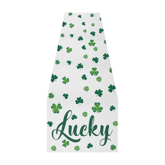 MXTPOV St. Patrick's Day Table Runner, Lucky Shamrock Printed Table Runners, Seasonal Spring Kitchen Dining Table Decor for Party Home Decor, St Patricks Day Decorations, 13x71 Inch