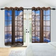 thumbnail image 2 of Brown Wooden Window Blackout Curtains, Winter Snowfield Cedar Landscape Curtain For Bedroom, Christmas Living Room Window Drapes With Grommets 42"W x 63"L (Pack of 2), 2 of 6