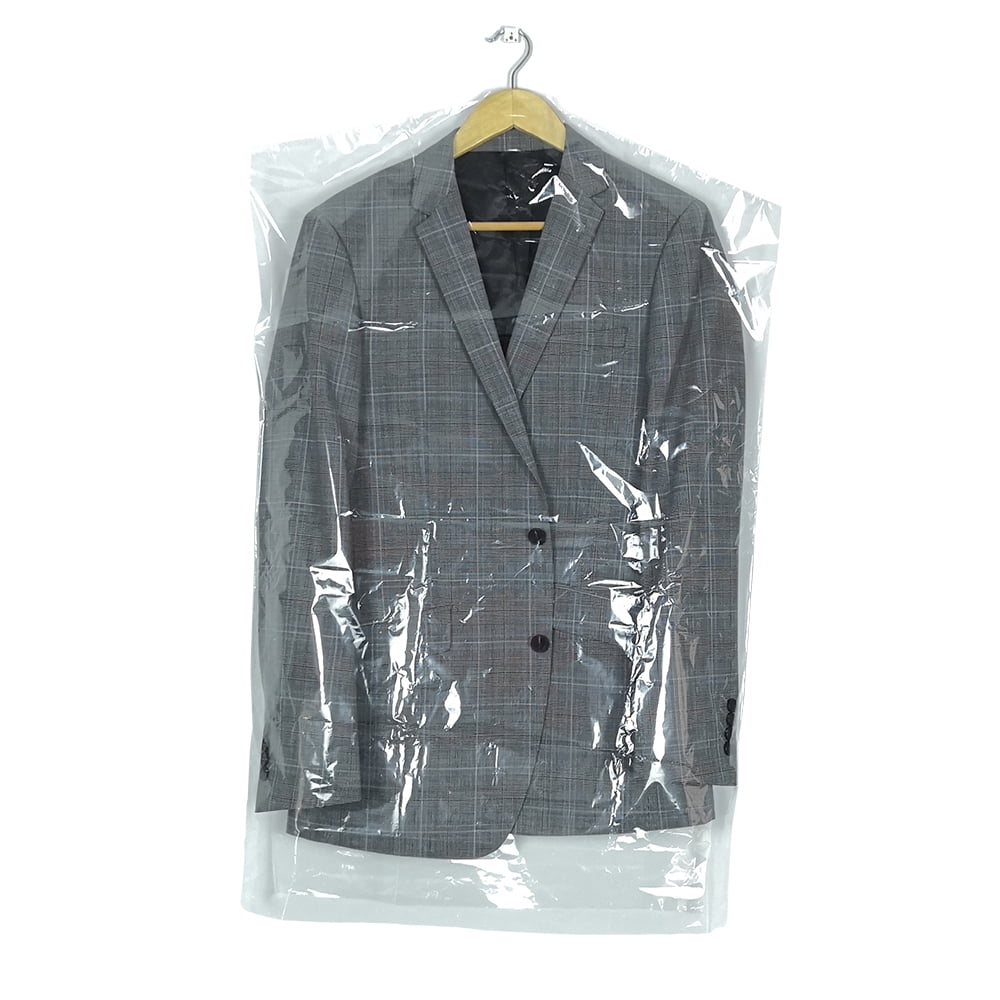 RINTATI 50 Pack Hanging Clear Plastic Dry Cleaning Garment Bags