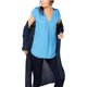 thumbnail image 1 of INC Blusa plisada invertida para mujer, azul, mediana, 1 of 1