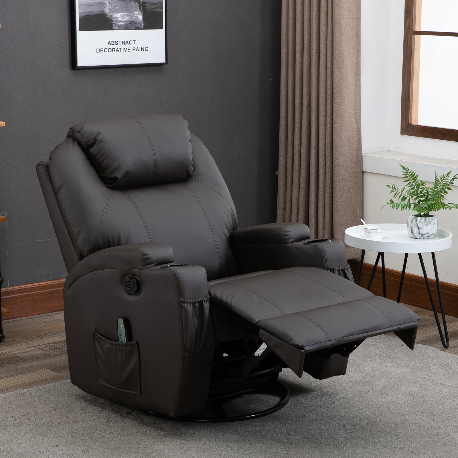Faux Leather Vibrating Chair with Heat Function and Remote | Walmart Canada