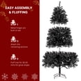 thumbnail image 5 of 6FT Black Christmas Tree with 1800 Branches, Holiday Xmas Tree Christmas Decoration with Sturdy Iron Bracket, Christmas Tree Black Easy Assembly Party Decoration, 5 of 7