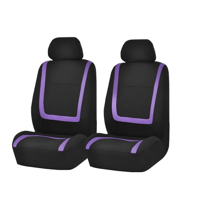FH Group Unique Flat Cloth Universal Seat Covers Fit For Car Truck SUV Van - Front Seats