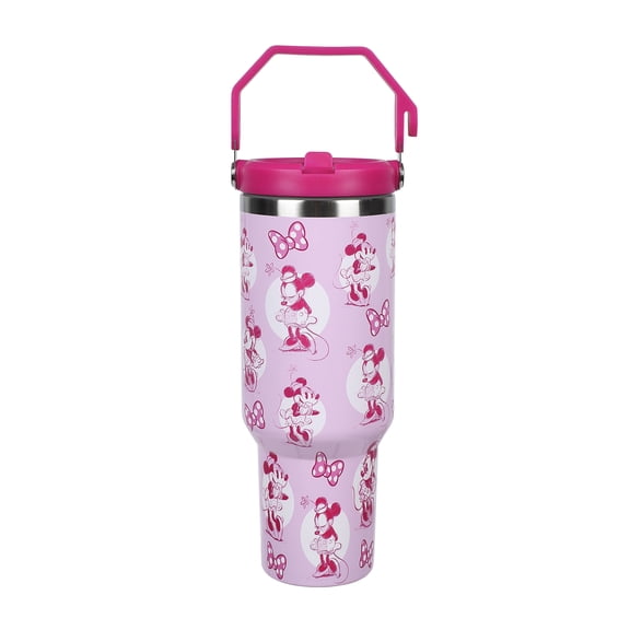 Disney Minnie Mouse & Bows All-Over Print 40 Oz Pink Stainless Steel Water Bottle