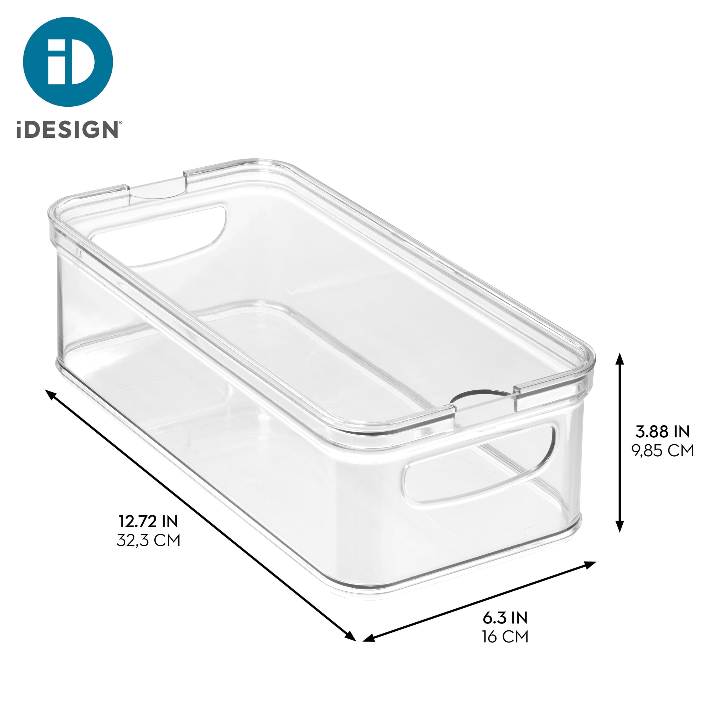 iDesign Stackable Fridge Organizer Bins with Lid for Fresh Produce - Ideal for Fruits, Vegetables, and Snacks