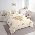 thumbnail image 2 of Catabedysis Bows ABC Print V 7 Pieces Full Size Bedding Sets,Personalized Monogrammed Gifts Full Size Bed in a Bag,Light Gray Reversible For Girls, 2 of 7