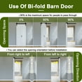 thumbnail image 6 of 25'' x 84'' Bifold Barn Doors and Hardware Included, White Smooth Paintable Pre-assembled Solid Core Panels & Bi-fold Barn Door Hardware Kit, H Frame-Fit Max Opening 24in x 84in, 6 of 9
