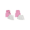 thumbnail image 2 of BemeyourBBs Toddler Baby Girls Golf 2 Piece Outfits Summer Clothes Golf Themed Embroidery Sleeveless Turn Down Collar Vest Tank Tops and Pleated Skirt Set, 2 of 9