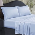 thumbnail image 4 of Tribeca Living BAMB300SSFUBL 300 TC Rayon from Bamboo Deep Pocket Sheet Set, Full, Spa Blue, 4 of 4