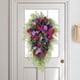 thumbnail image 4 of Corona de tulipanes morados de primavera | Guirnalda de puerta floral artificial colorida para decoración del hogar - Elegante decoración de puerta de entrada de primavera y verano - Atractivo, 4 of 6