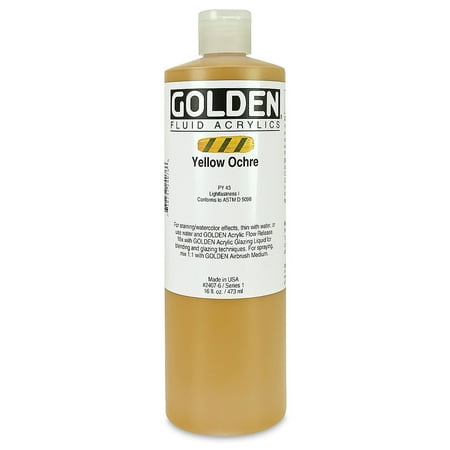 UPC: 0738797240766 | Golden Fluid Acrylic Paint – Yellow Ochre  16 oz