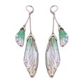 thumbnail image 1 of Fairy Cicada Butterfly Wings Earrings Fantasy Tassel Jewelry Gradient Colorful Rhinestone Sequins Long Drop Earrings, 1 of 3