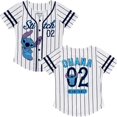 thumbnail image 3 of Disney Girls Baseball Jersey T-Shirt with Lilo & Stitch and Mickey Mouse- Girls Sizes 4-16 White/Navy, 3 of 8