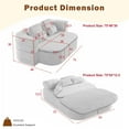 thumbnail image 2 of 75'' Convertible Floor Folding Couch, 2-in-1 Sleeper Sofa Bed with Memory Foam, Foldable Sofa with 4 Pillows & Blanket for Living Room, Apartment, No Assembly Needed, 2 of 9