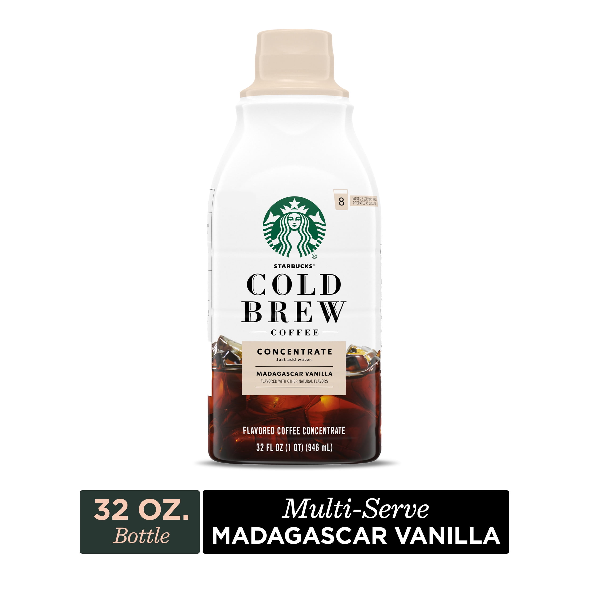 Starbucks Cold Brew Coffee, Madagascar Vanilla Flavored, Multi-Serve Concentrate, 32 oz