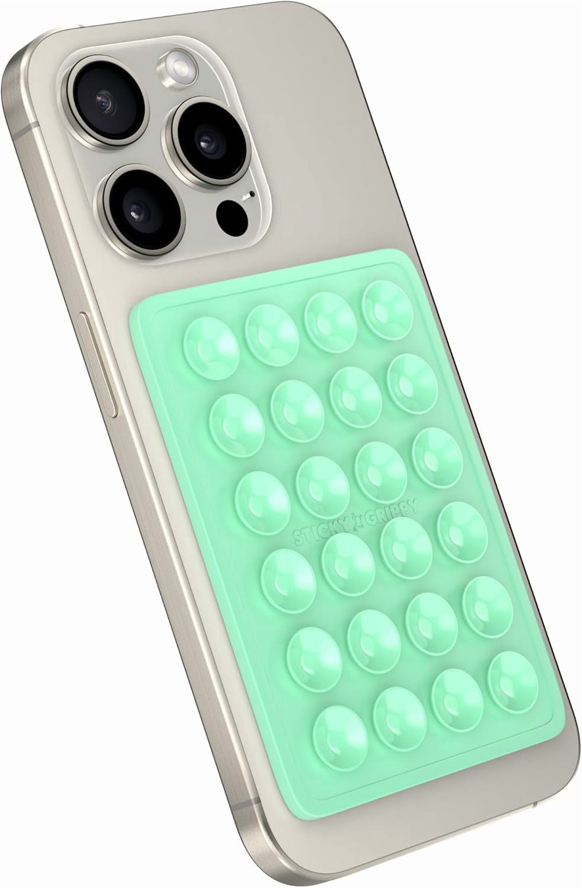 RGHJAR-Suction Phone Case Mount, Sillicon Adhesive Phone Accessory for iPhone and Android, Hands-Free Strong Grip Mirror Shower Phone Holder, Tiktok Videos and Selfies (Mint)