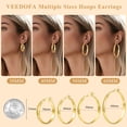 thumbnail image 5 of VEEDFOFA 14K Gold Plated Hoop Earrings, Hypoallergenic Multi Size Secure Closure Earrings for Women Daily & Gift, 5 of 6