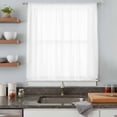 thumbnail image 5 of Pure White Sheer Curtains 54 Inches Long, Simple Solid Color Light Filering Curtains, Breathable Simi Curtain Privacy Drapes for Kitchen Bathroom Nursery Lightweight Small Window Treatment, 5 of 9