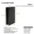 thumbnail image 3 of Sound Town 2-Pack Universal Speaker Wall Mount Brackets, 4.25" x 2" Mounting Template, Black (CWB-1-PAIR), 3 of 7