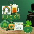 thumbnail image 7 of 1set Saint Patrick's Day Wooden Tiered Tray Decor set Table Wood Sign Rustic Farmhouse Home Decoration Mixed Shapes 60~100x45~100x2.5mm, 7 of 7