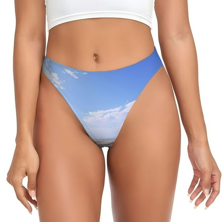 Rateoe Lavender Fields Under Blue Sky Pattern Seamless Women Underwear Thongs No Show Ladies Thong No Line Breathable Comfortable Panties Undies for Women-X-Large