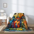 thumbnail image 2 of Throw Blanket for Couch Sofa and Bed, Whimsical Colorful Village Street Super Soft Cozy Plush Throw Blanket, Fuzzy Lightweight Warm Comfy Cute Flannel Blanket & Throws for All Season 40"x30", 2 of 5