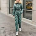 thumbnail image 2 of ZHOUCHANKIDS Womens Onesie Ski Suit Winter Outdoor Sports Waterproof Snowsuit Jumpsuits Jacket Green XXL, 2 of 4
