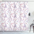 thumbnail image 1 of Ambesonne Vintage Shower Curtain, Eiffel Tower and Flower, 69"Wx84"L, Pale Blue Pink and White, 1 of 3