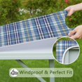 thumbnail image 6 of Blue White and Yellow Checkered Pattern Square Fitted Tablecloth with Elastic Edge,Square Table Cover,Washable Elastic Table Cover for Home Kitchen Party Decor 34"x34", 6 of 6