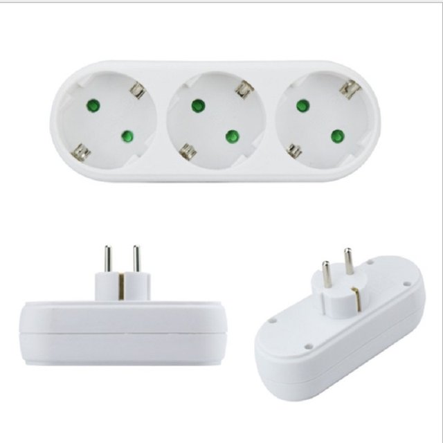 Eléctrico Adaptador de enchufe de conversión europeo de 1 a 2 y 1 a 3 vías 16 A 250 V 3500 W T Ndcxsfigh Nuevos Originales