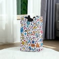 thumbnail image 6 of Yayeee Freestanding Laundry Hamper with Handle Collapsible Large Storage Basket for Clothes, Doodle Pattern, 6 of 7