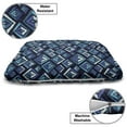 thumbnail image 3 of Bohemian Pet Bed, Pattern as Folkloric Geometric Textures with Shades of Blue Print, Chew Resistant Pad for Dogs and Cats Cushion with Removable Cover, 24" x 39", Multicolor, by Ambesonne, 3 of 4