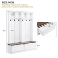 thumbnail image 7 of 4-in-1 Hall Tree, 56"L Farmhouse Entryway Bench with Shoe Storage and Coat Rack, 6 Coat Hooks & 2 Storage Drawers, Entrance Organizer for Hallway, Living Room, Bedroom, White, 7 of 7
