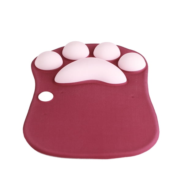 Alfombrilla de ratón con diseño de pata de gato, multiusos, resistente al deslizamiento, ergonómica, con soporte para muñeca, para el hogar, oficina, trabajo, color morado