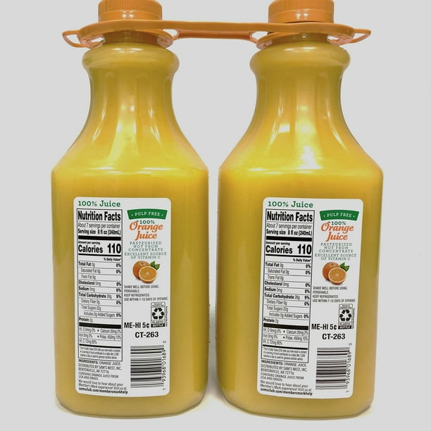 Member's Mark Pulp-Free 100% Orange Juice, 52 fl. oz., 2 pk