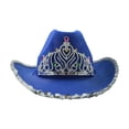 thumbnail image 1 of Disfraz de para Halloween Sombrero Vaquero para Mujer niñas disfraz accesorios festivo decoraciones,azul Sunnimix Sombrero de vaquero, 1 of 8